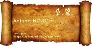 Velzer Milán névjegykártya
