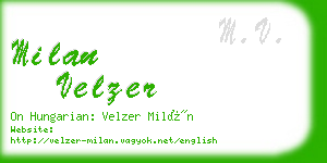 milan velzer business card